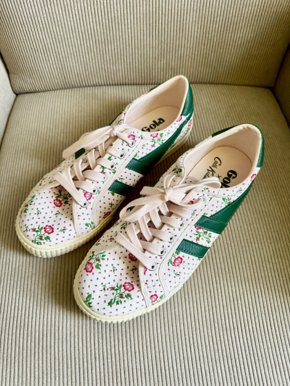 Gola x Cath Kidston Floral Green Low Top Sneakers Size US 10 UK 8